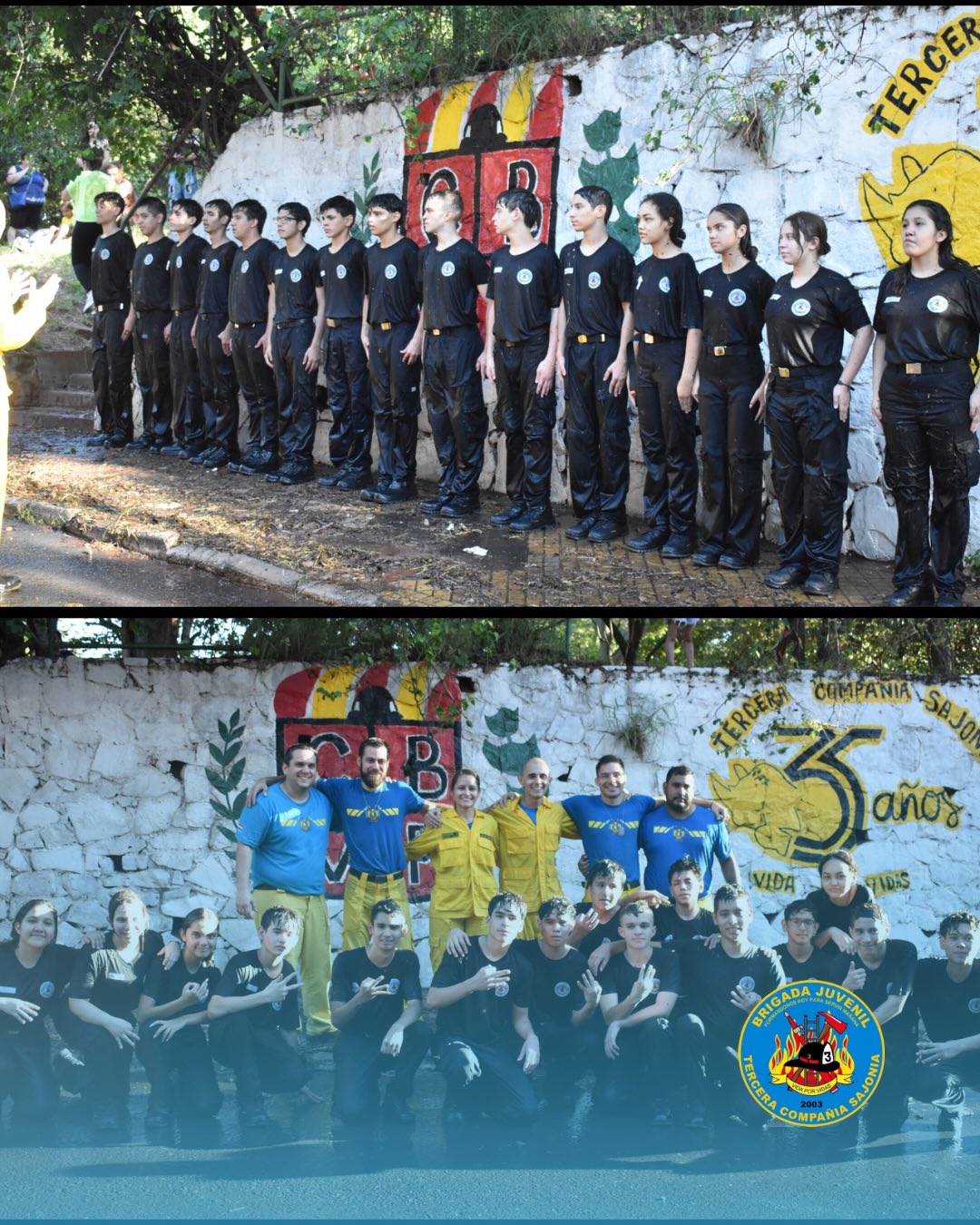Brigadistas en formación después de la Bandaliza